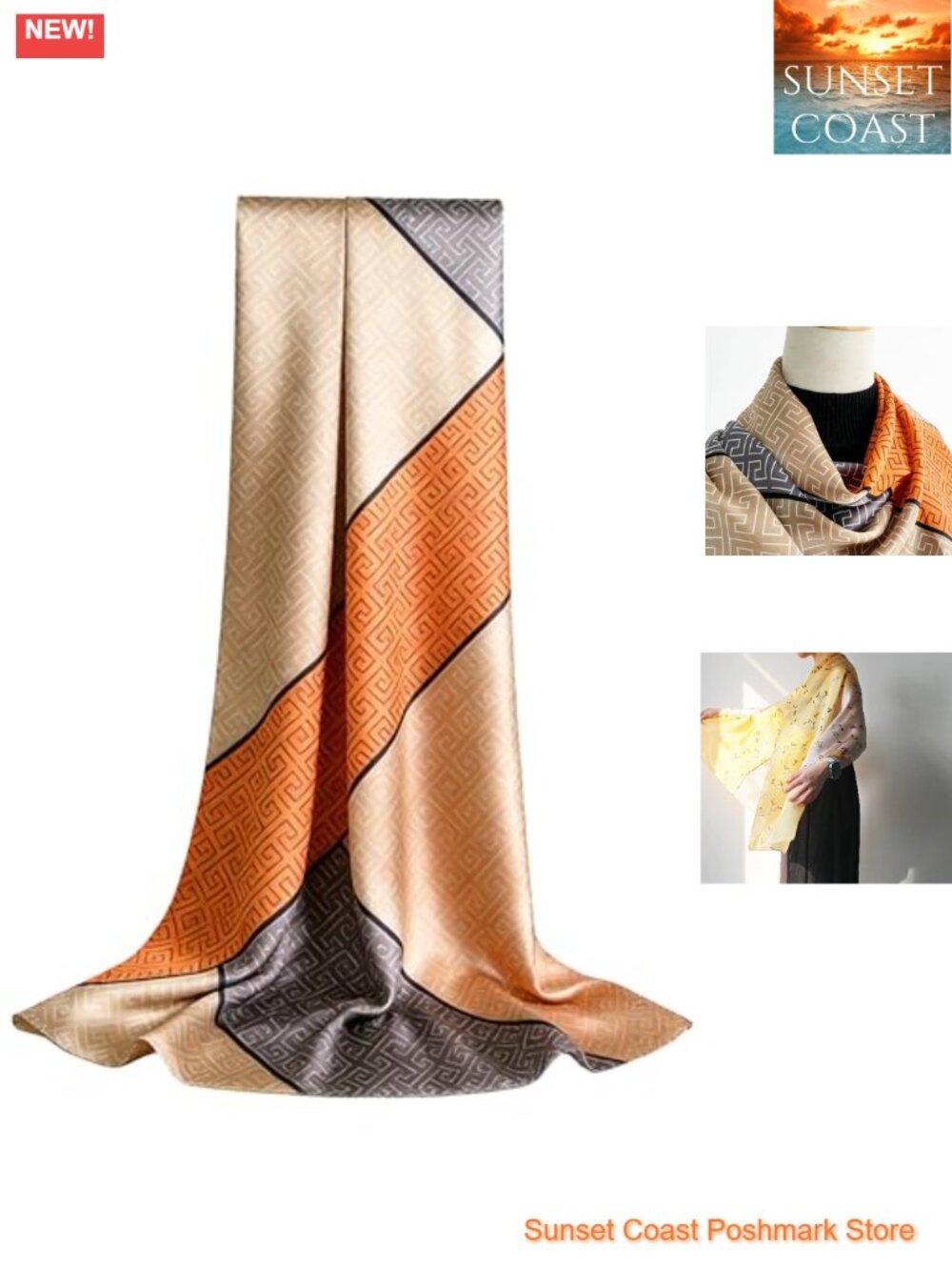 100% Mulberry Silk Long Scarf Sun-Shielding Shawl Neckwear